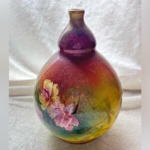 Antique Royal Bonn Hand Painted 5.5”Multi Color Flowers Vase  Germany RARE!